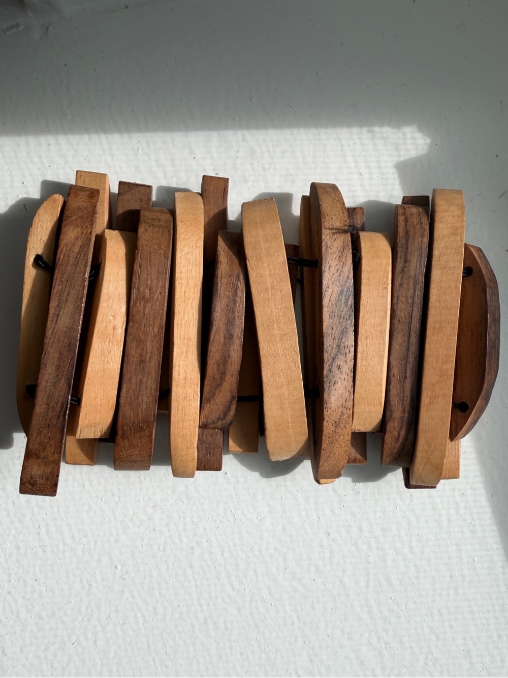 Wooden Two-Toned Chunky Bracelet